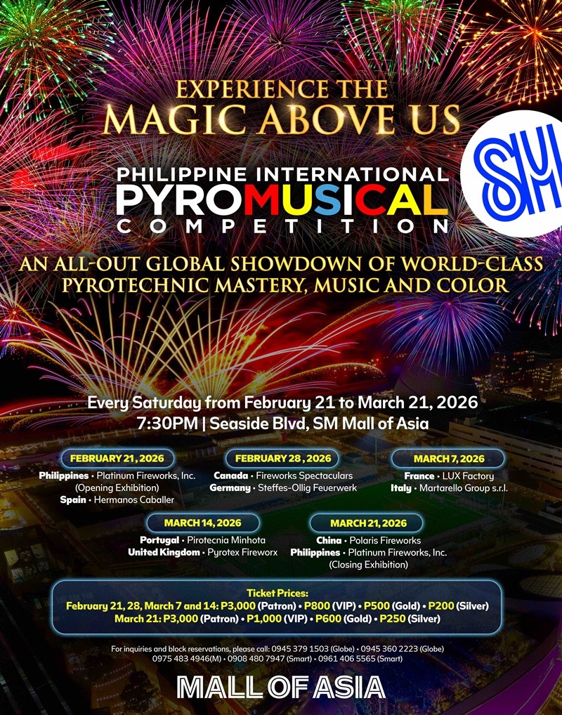 Philippine International Pyromusical Competition 2026 delivers a bigger, maxed out experience at SM Mall Of Asia
