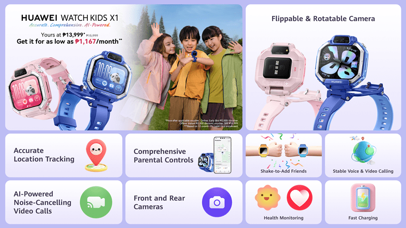 From Capturing Childhood Moments To Safe Exploration: HUAWEI Unveils WATCH Kids X1, Coming To PH On June 30 With A Promo Price Of PHP 13,999