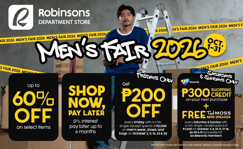 Robinsons Department Store Celebrates Men’s Fair This October